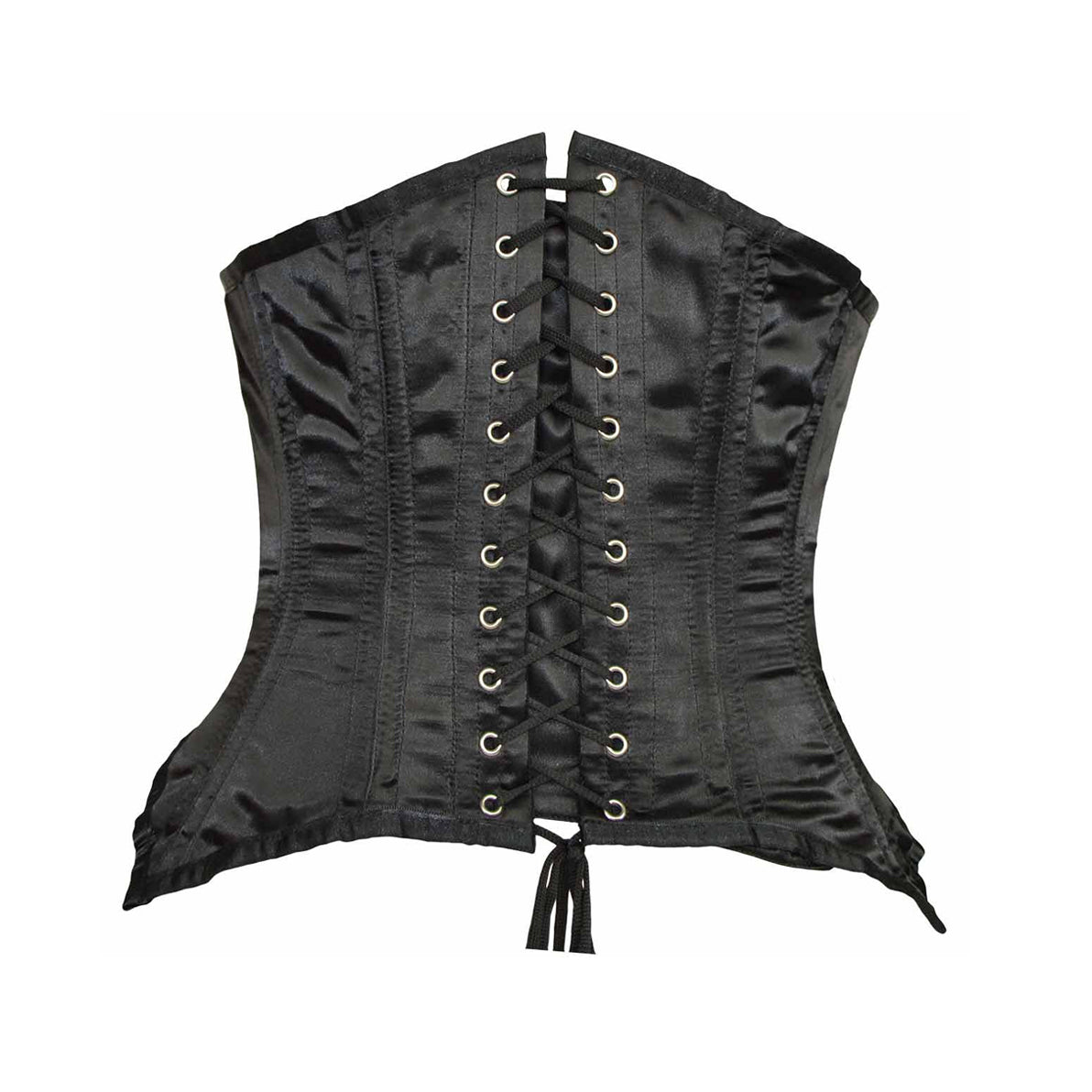 LADIES BLACK SATIN CORSET