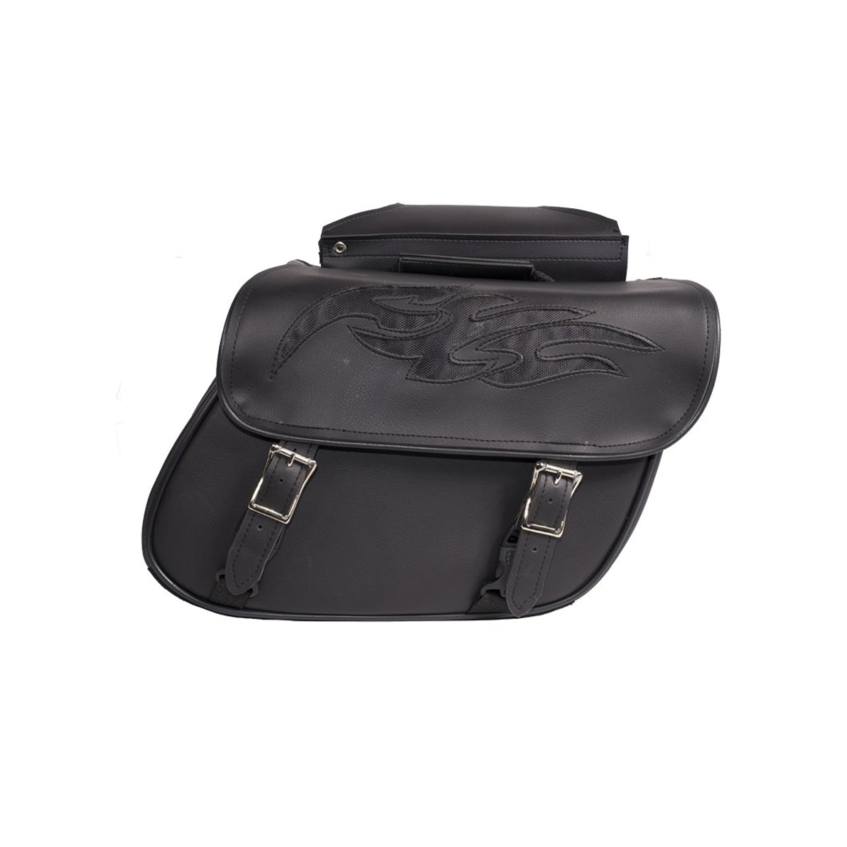 PVC Motorcycle Saddlebag with Flame