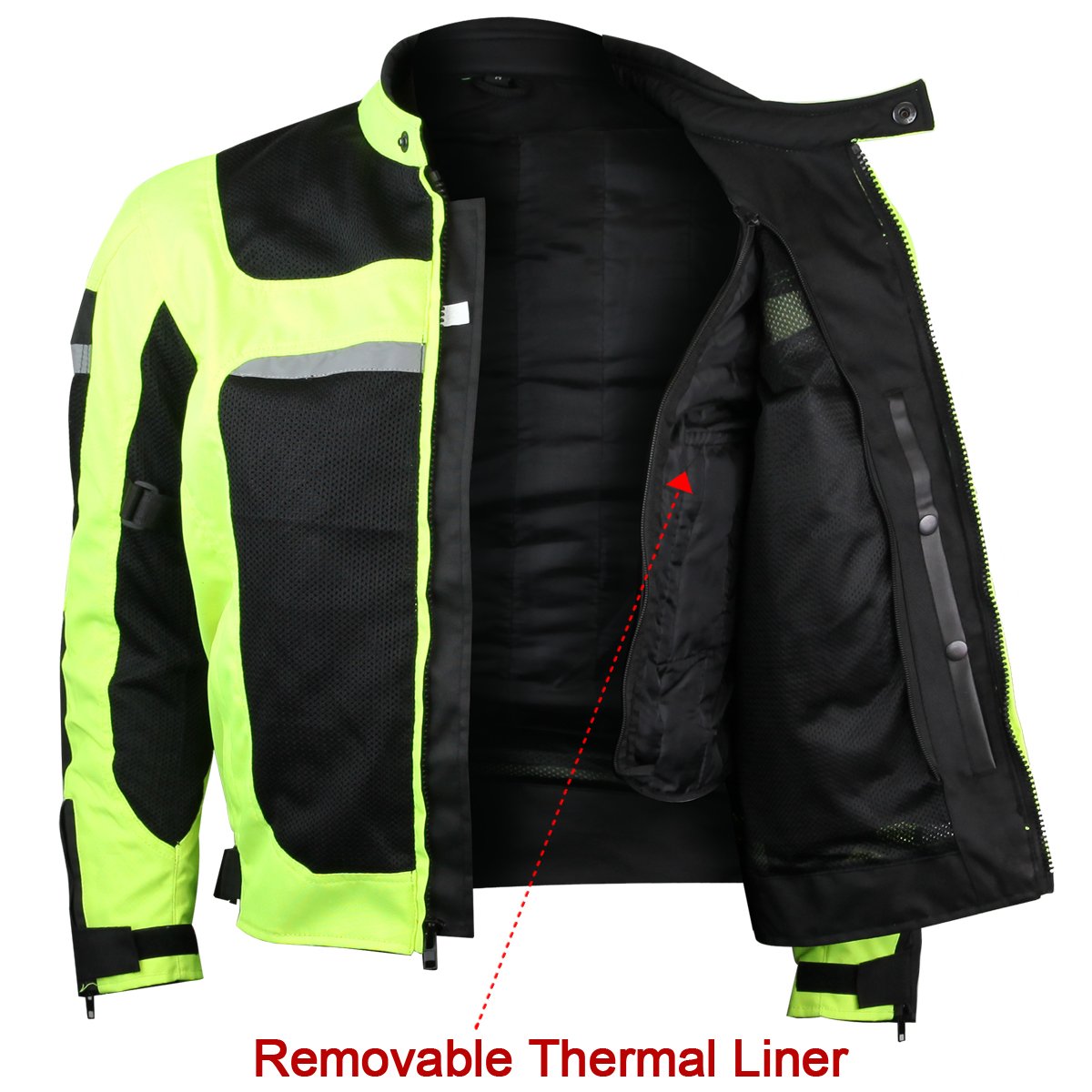 ADVANCED 3-SEASON MESH/TEXTILE CE ARMOR MOTORCYCLE JACKET (GREEN)