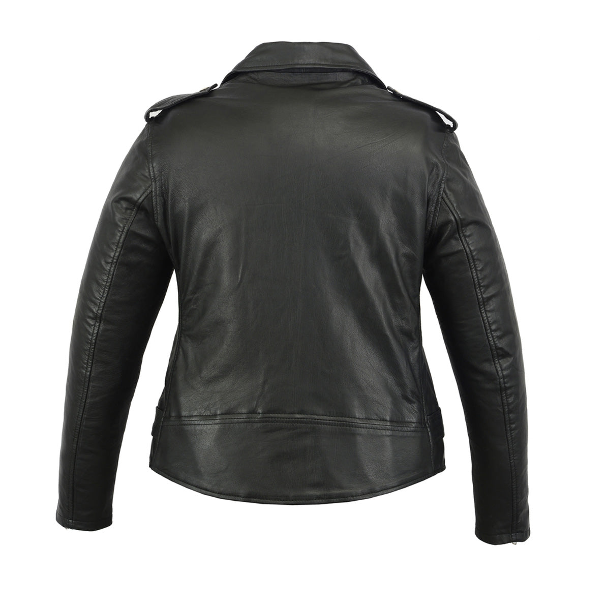 Women's Classic Plain Side Fitted M/C Style Jacket