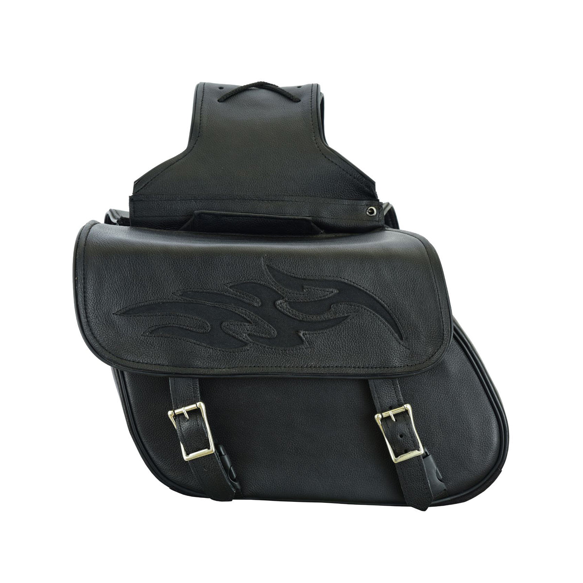 Genuine Naked Leather Concealed Carry Saddlebag with Flame