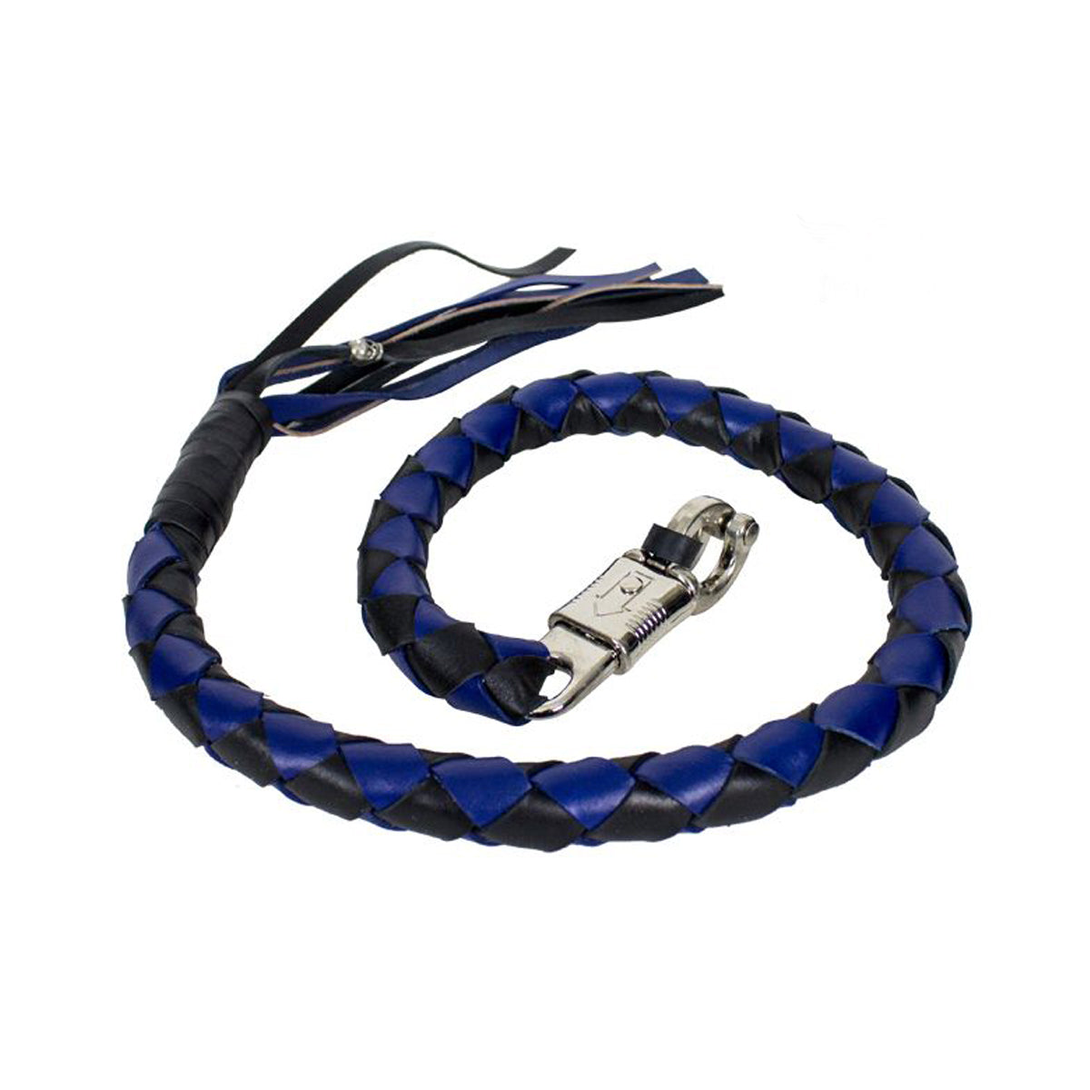 42" X 3" Hand-braided Get Back Whip - Black/Blue