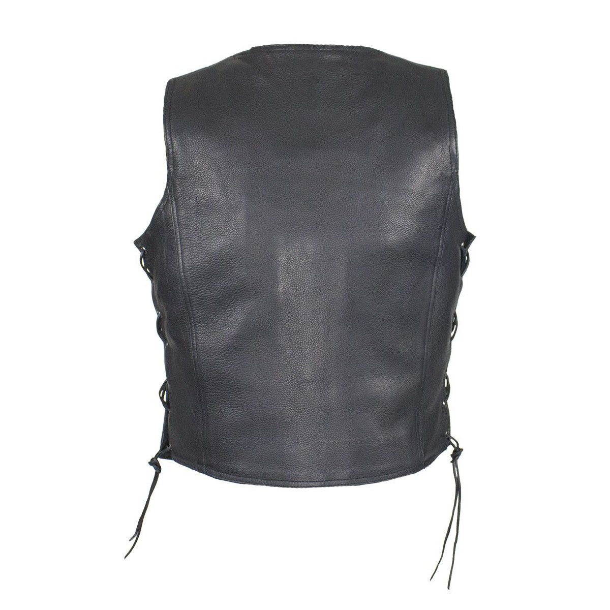 Womens Cowhide Leather Motorcycle Vest With 7 Pockets By Milwaukee Riders
