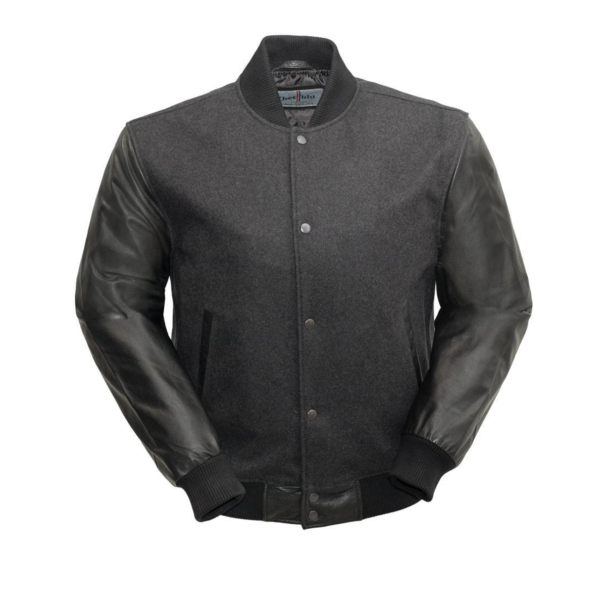 VARSITY - MEN'S WOOLEN JACKET WITH LEATHER SLEEVES