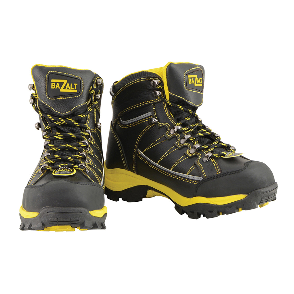 Men’s Black & Yellow Water & Frost Proof Leather Boots W/ Composite Toe