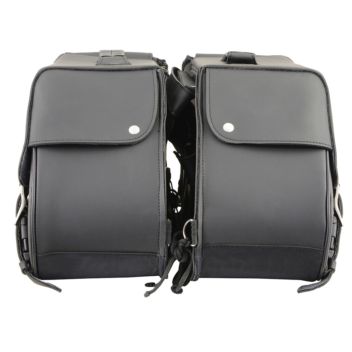 Black Large Zip-Off PVC Slanted Throw Over Saddlebags