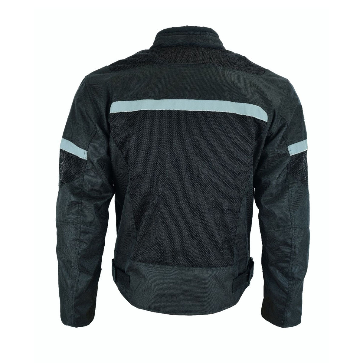 Mens Motorcycle Perforated Textile Reflective Mesh Riding Jacket