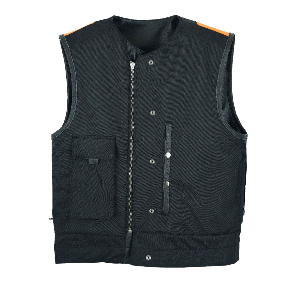 CLUB VEST Gun Pockets, Front Zipper, Concealed Snaps, Premium Naked Cowhide Leather