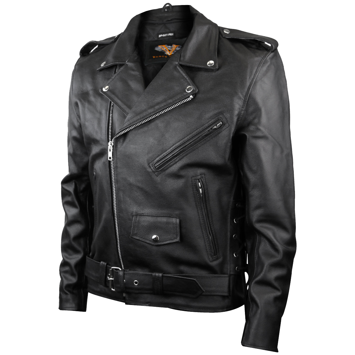 SILVER EAGLE EMBOSSED CLASSIC BIKER JACKET