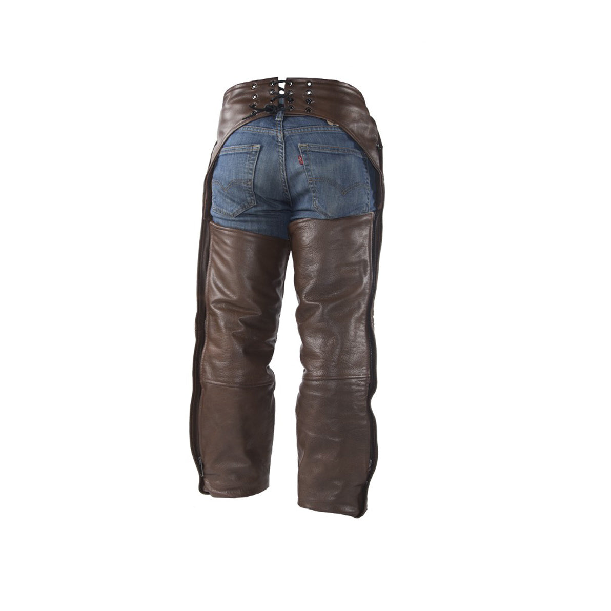 Brown Leather Chaps With Removable Liner