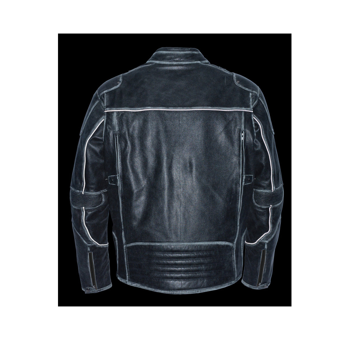 MEN’S VINTAGE DISTRESSED GREY TRIPLE VENTED JACKET W/ SIDE STRETCH