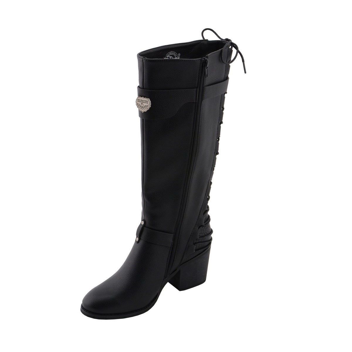 Womens Tall Black Back End Laced Riding Boots