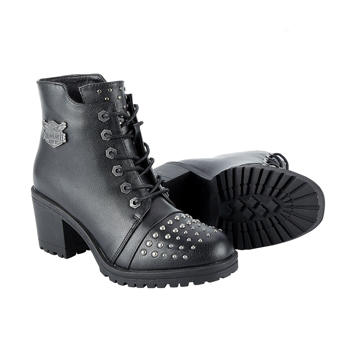 Womens Studded Motorcycle Boots By Milwaukee Riders