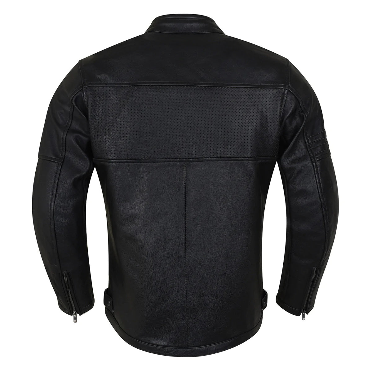Vance Leathers' Men's Commuter Cafe Racer Motorcycle Leather Jacket with Armor