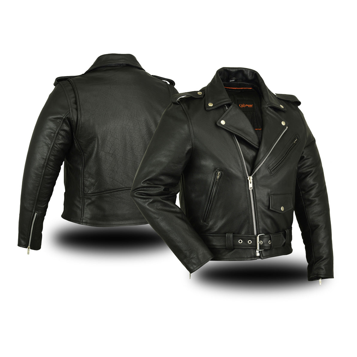 Men's Classic Plain Side Police Style M/C Jacket