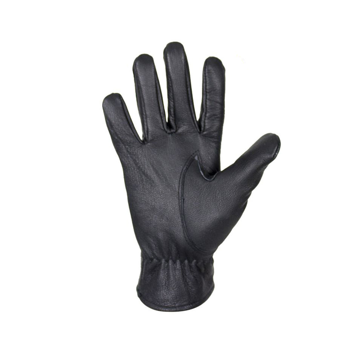 Ladies Deer Skin Leather Gloves W/ Zipper - Black