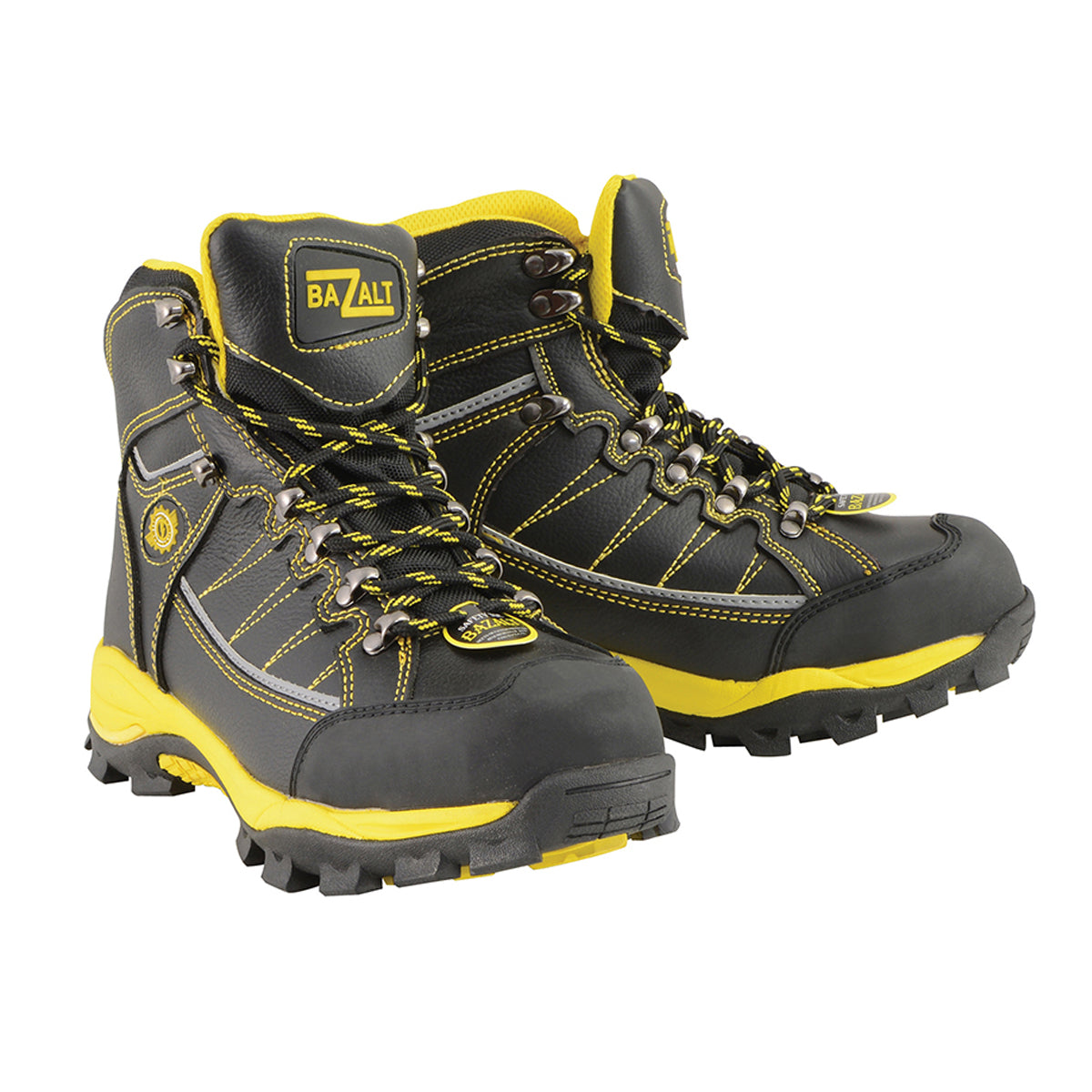 Men’s Black & Yellow Water & Frost Proof Leather Boots W/ Composite Toe