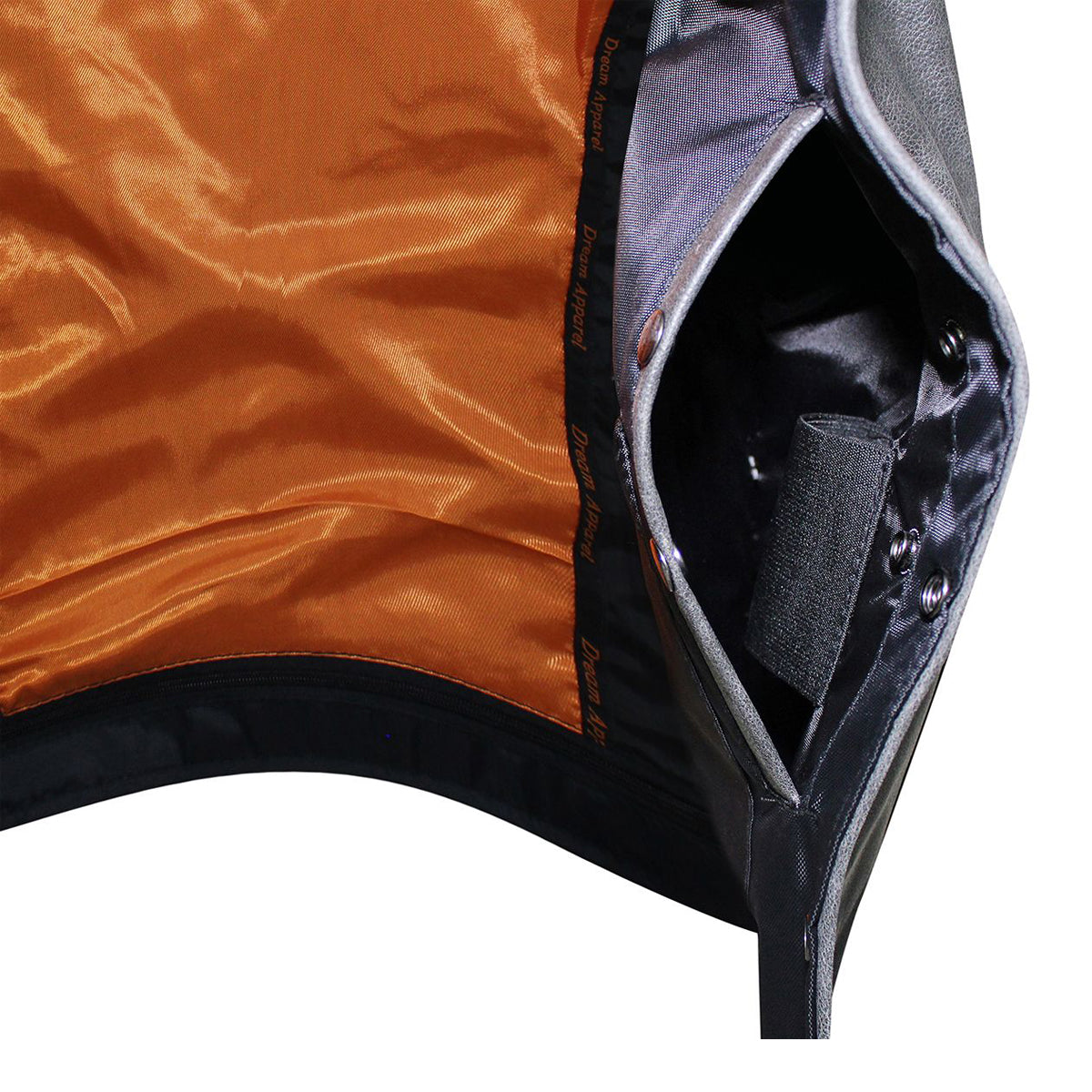 Men's Gray Motorcycle Vest Side Laces, Snap Front