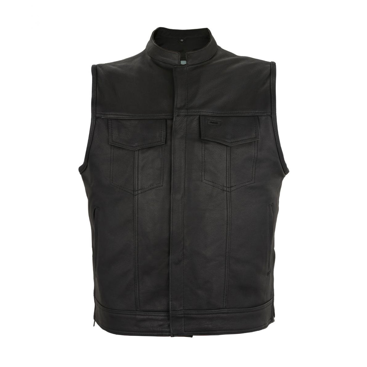 Mens Vest Black Liner w/ Zipper & Snaps