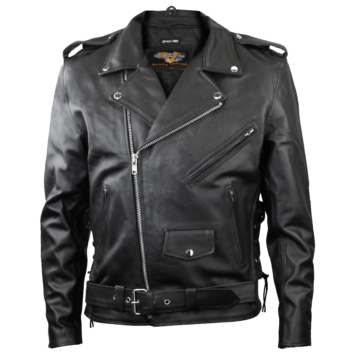 SILVER EAGLE EMBOSSED CLASSIC BIKER JACKET