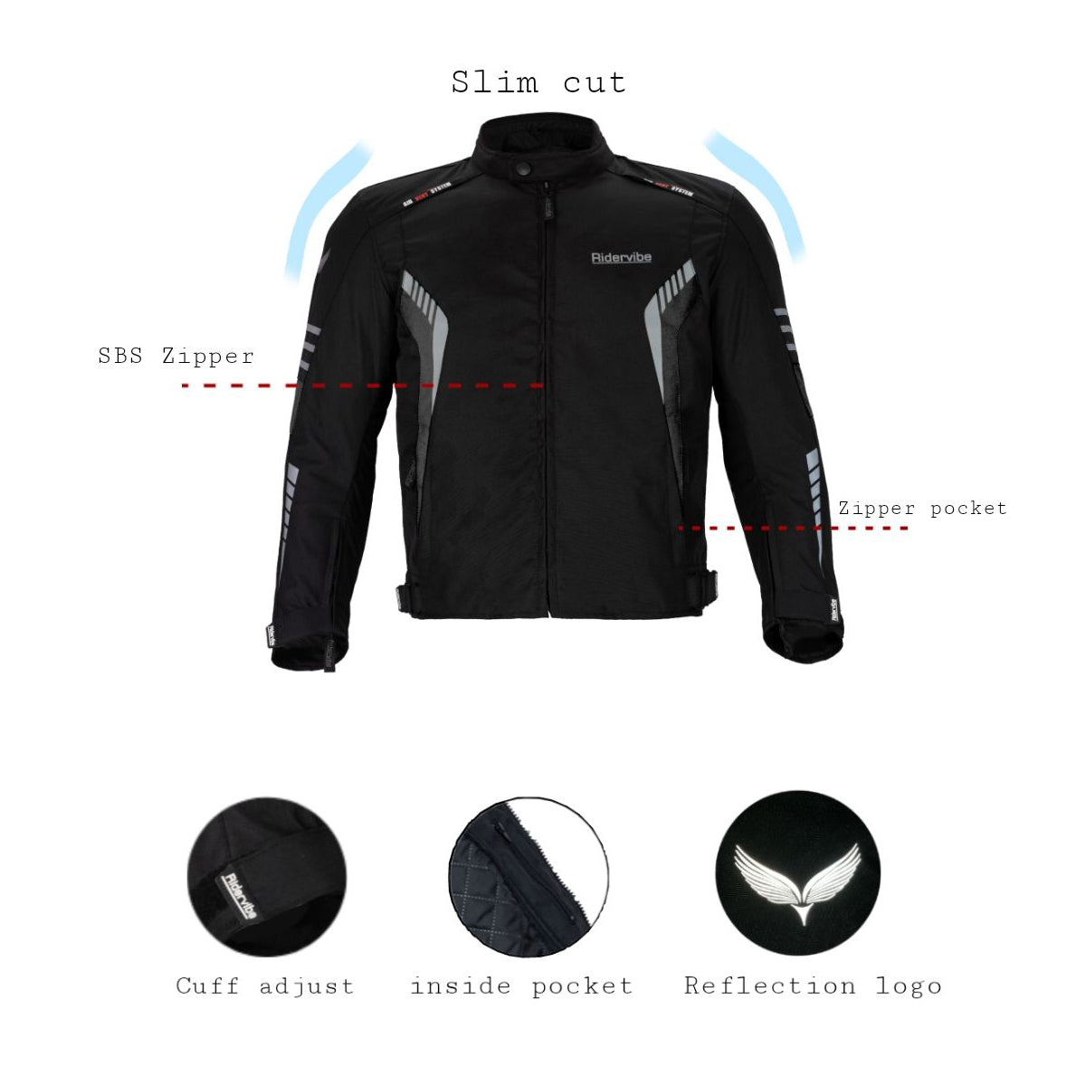 Men's Nylon & Mesh Motorcycle Jacket