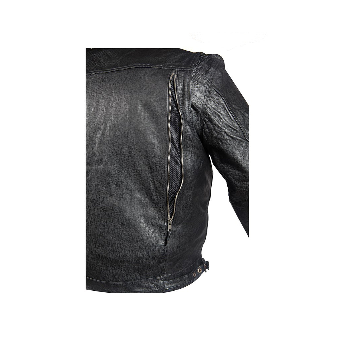 Mens Leather Racing Style Motorcycle Jacket