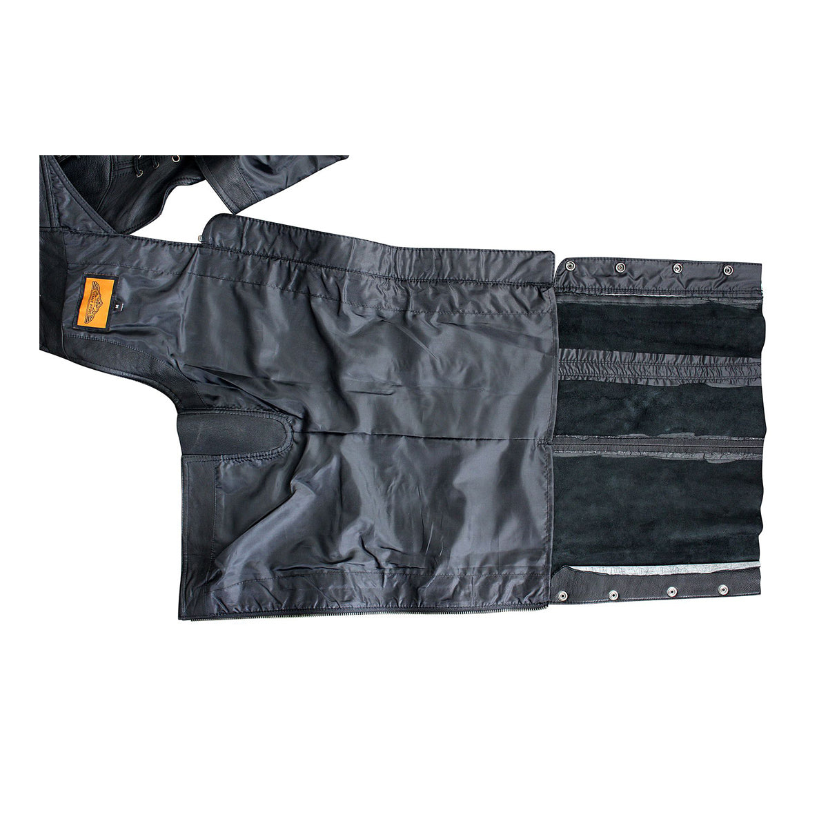 Classic Chaps with Eyelets Design & Zipper Pocket