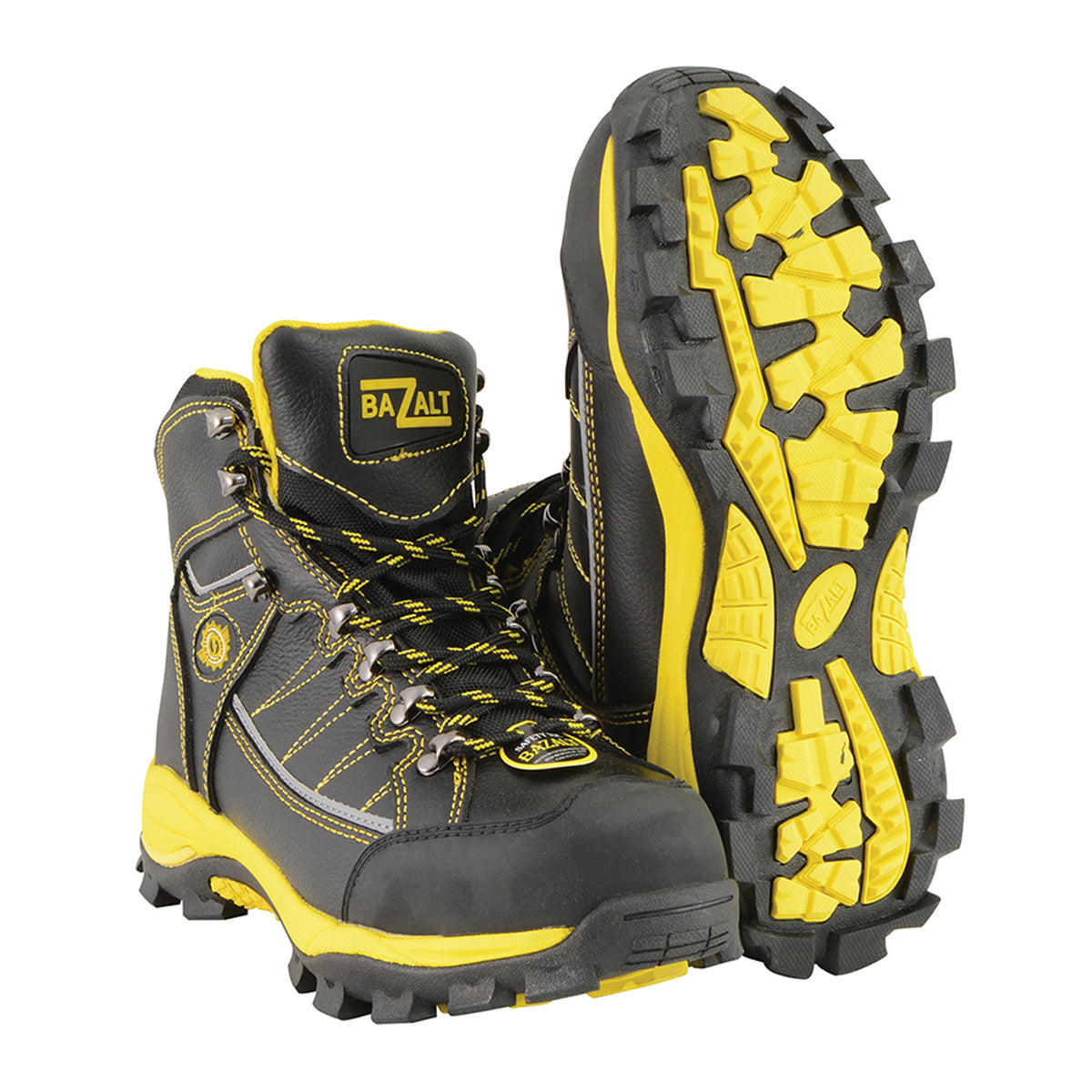 Men’s Black & Yellow Water & Frost Proof Leather Boots W/ Composite Toe