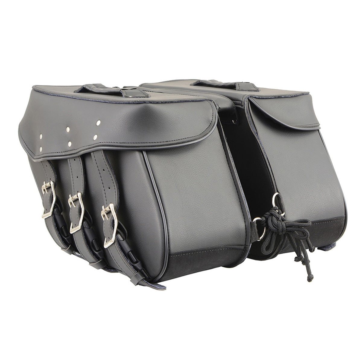 Black PVC Zip Off Medium Motorcycle Saddlebag