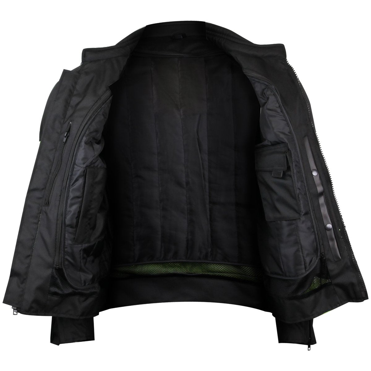 MENS HI-VIS MESH MOTORCYCLE JACKET WITH CE ARMOR