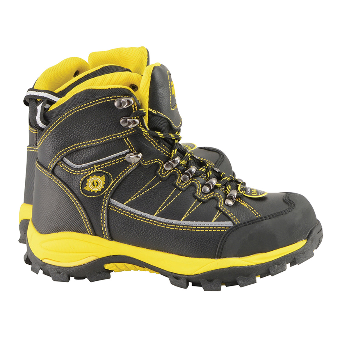 Men’s Black & Yellow Water & Frost Proof Leather Boots W/ Composite Toe