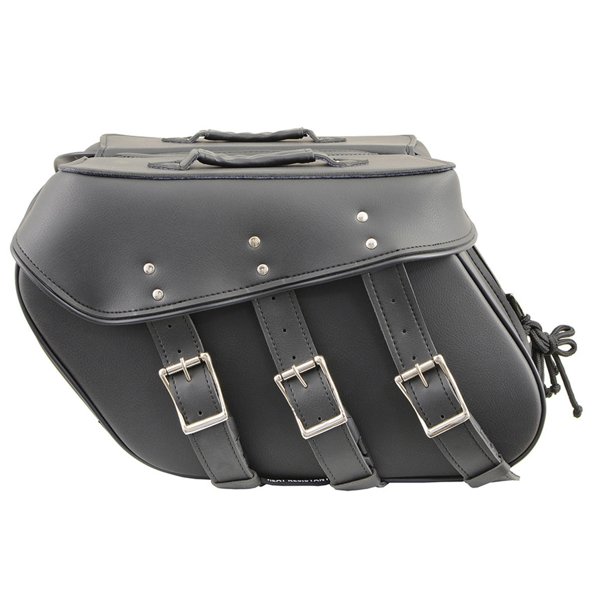 Black PVC Zip Off Medium Motorcycle Saddlebag