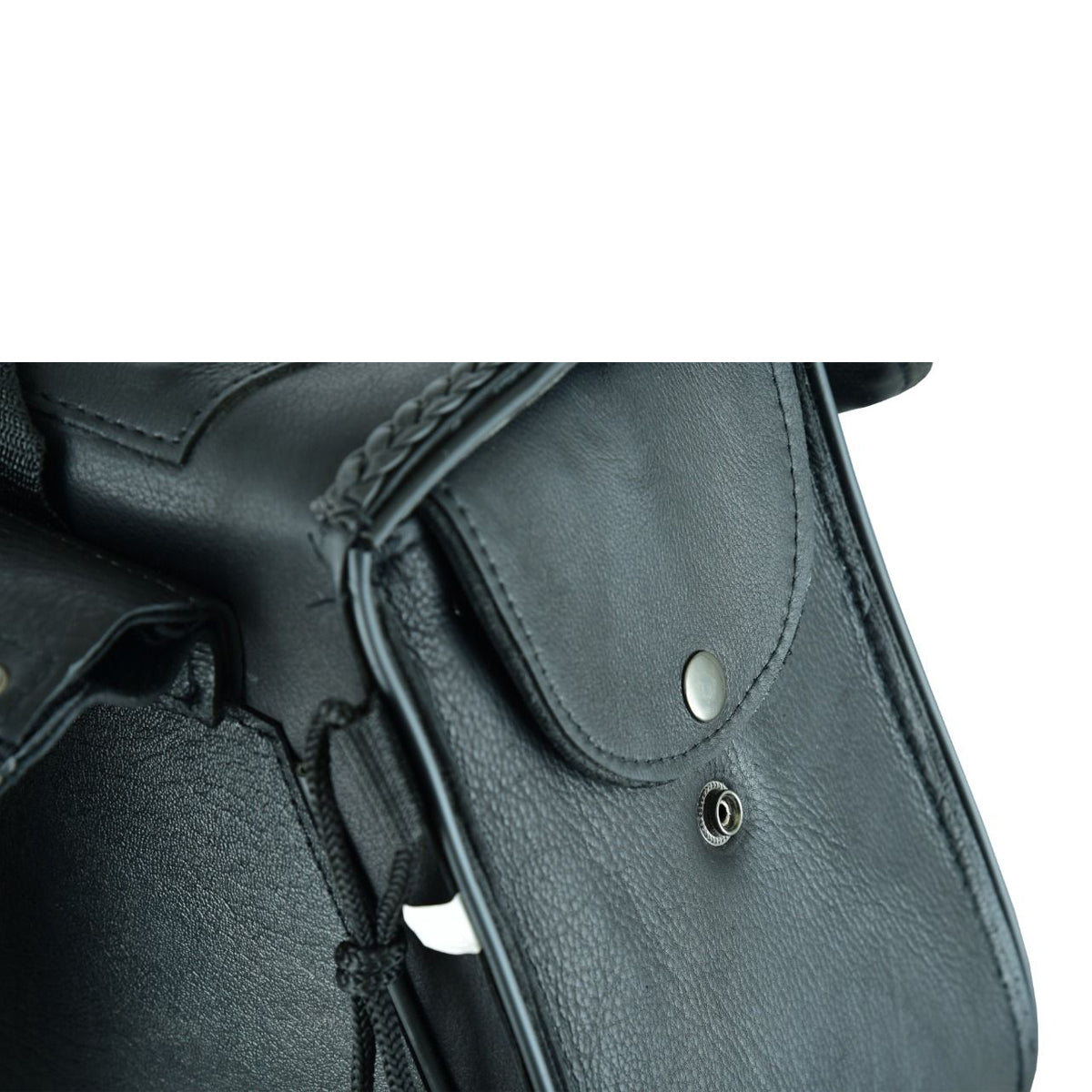 Leather Motorcycle Saddlebag Plain No-Stud, Slant