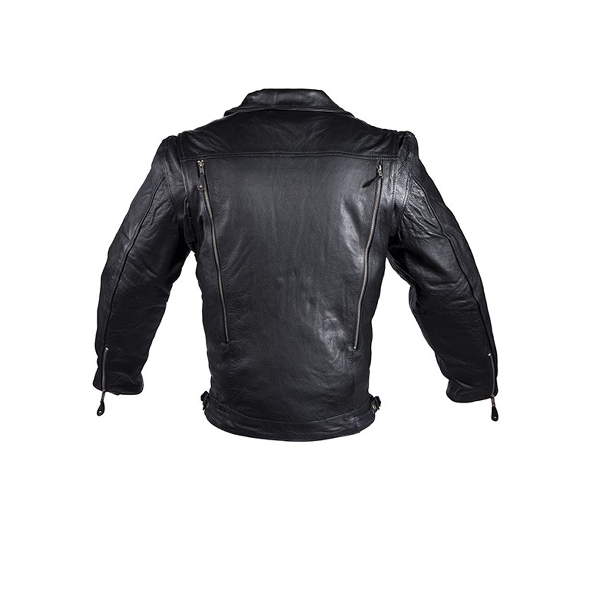 Mens Leather Racing Style Motorcycle Jacket