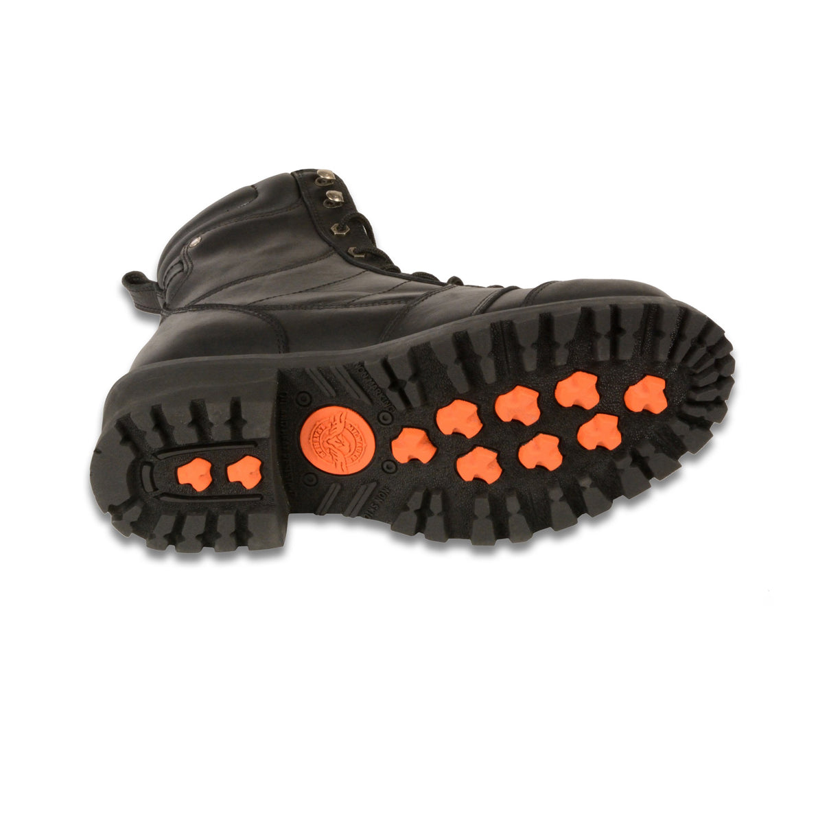 WIDE MEN'S MOTORCYCLE BOOTS PURE LEATHER 8 INCH CLASSIC LOGGER