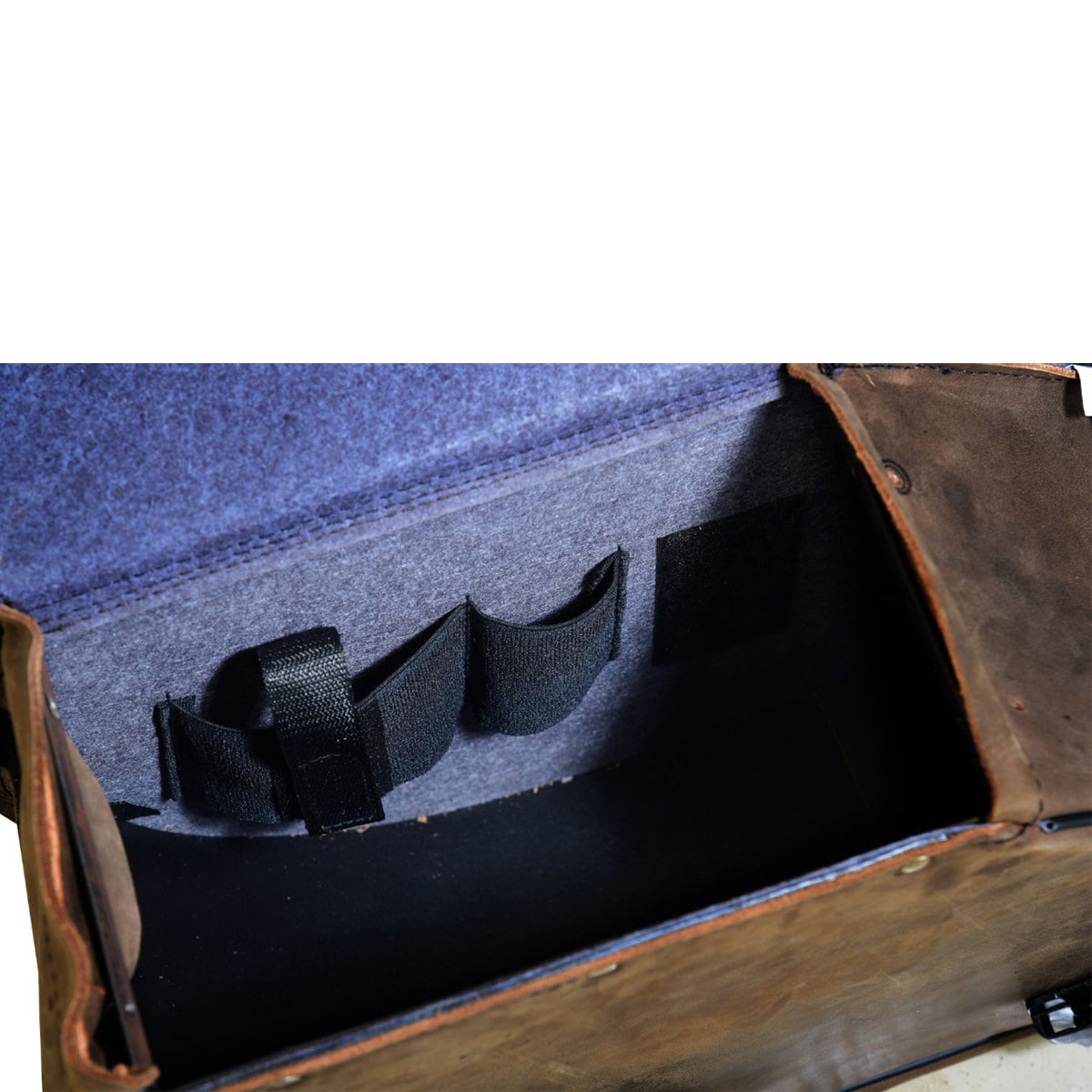 Genuine Premium Naked Brown Leather Concealed Carry Motorcycle Saddlebag