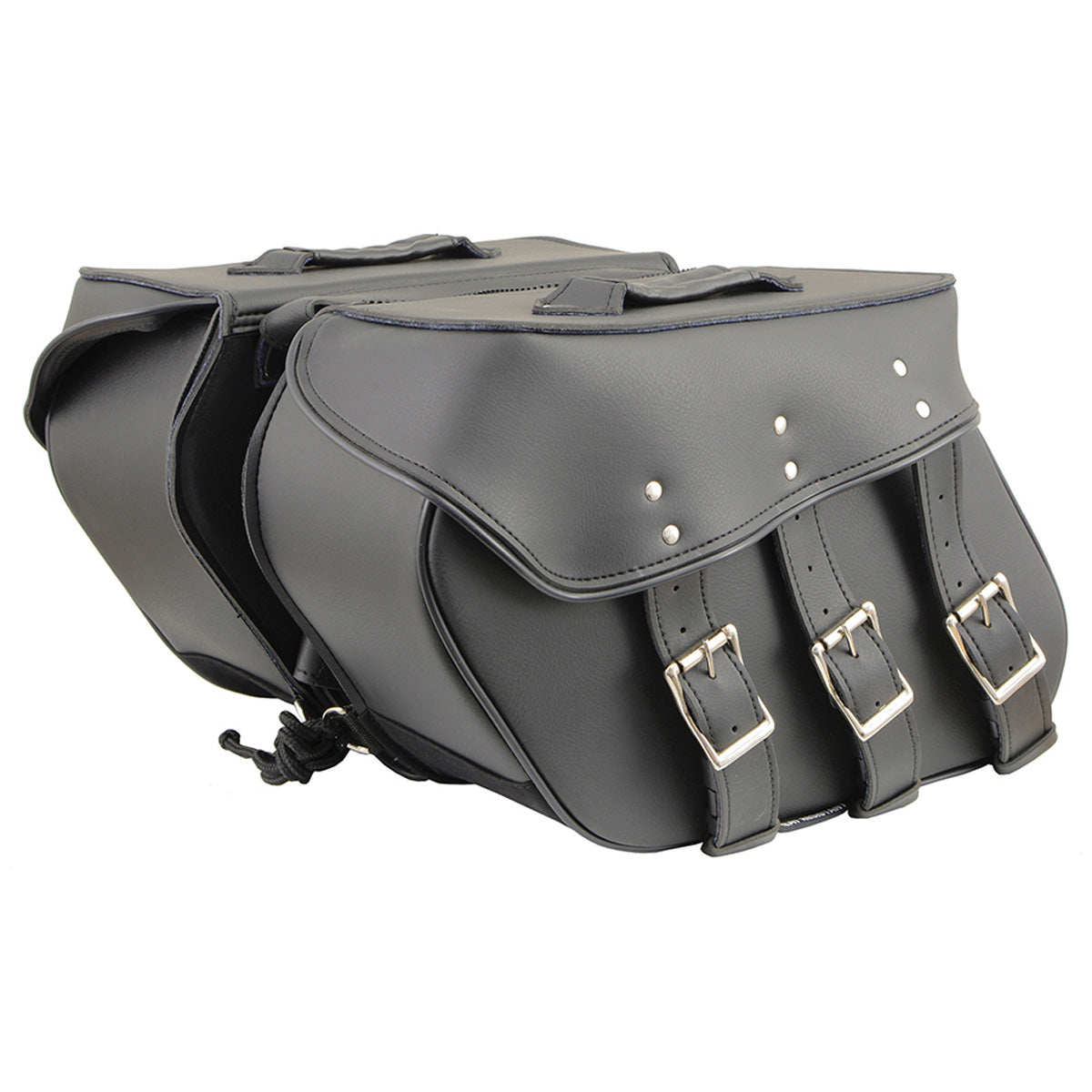 Black PVC Zip Off Medium Motorcycle Saddlebag