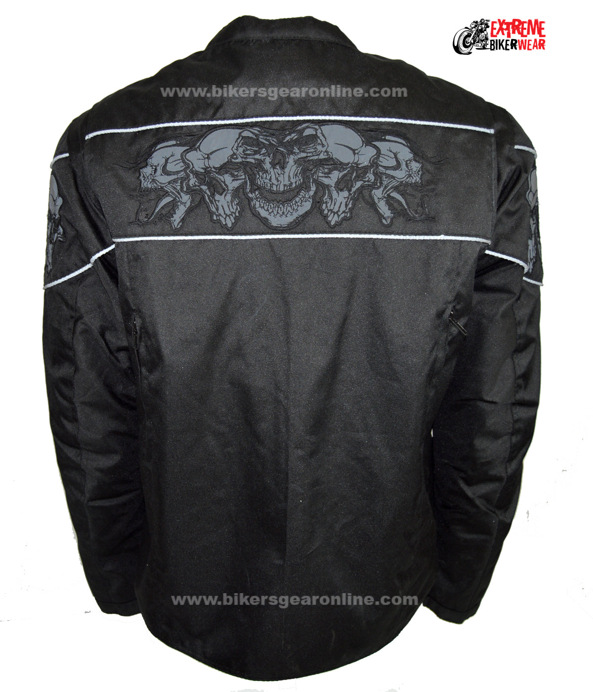 Men's Textile Concealed Carry Racing Jacket with Reflective Skulls