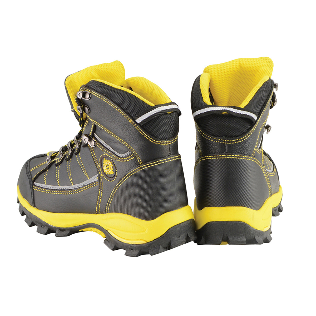 Men’s Black & Yellow Water & Frost Proof Leather Boots W/ Composite Toe