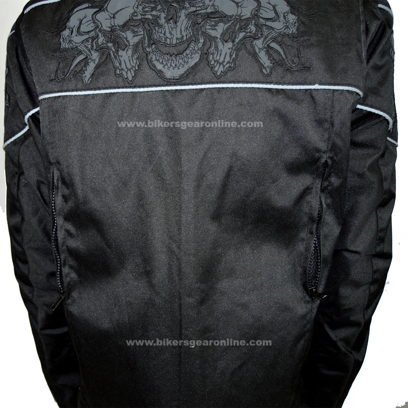 Men's Textile Concealed Carry Racing Jacket with Reflective Skulls