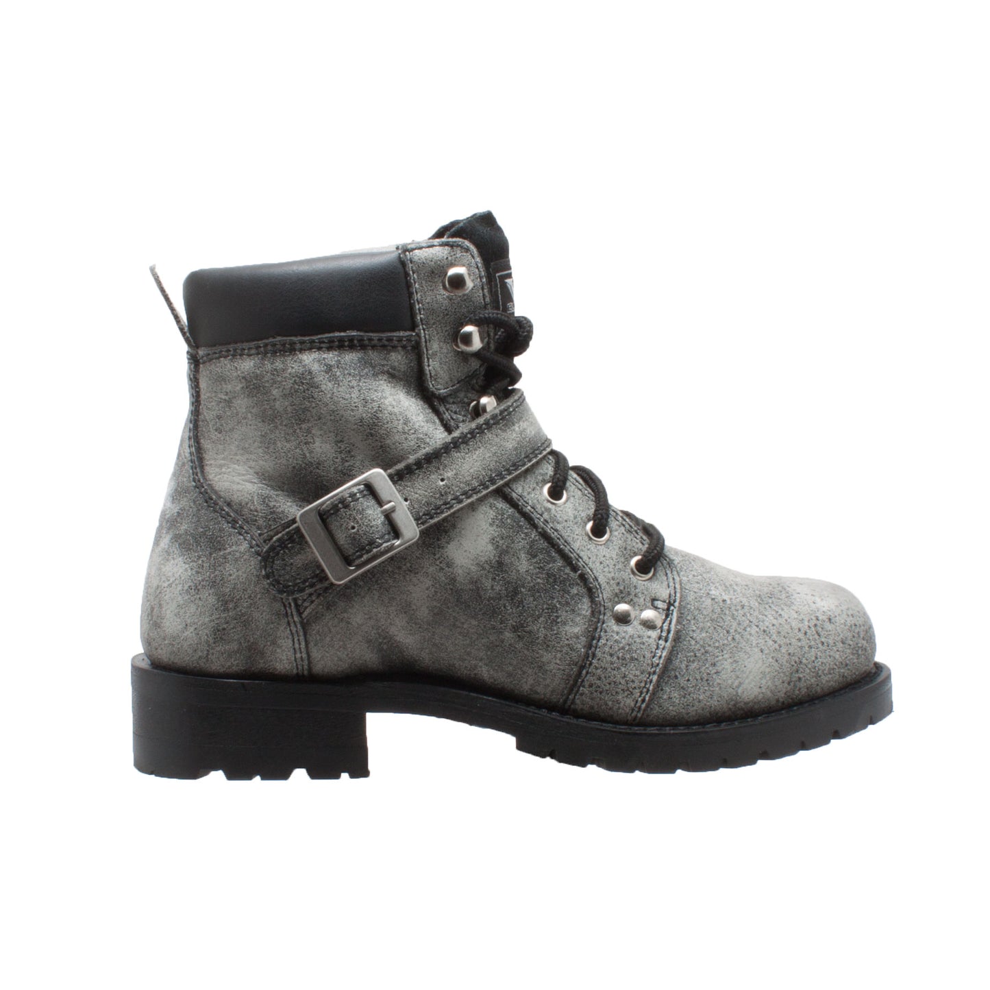 MEN'S 6" STONE WASH ZIPPER LACE BOOT DISTRESSED GREY