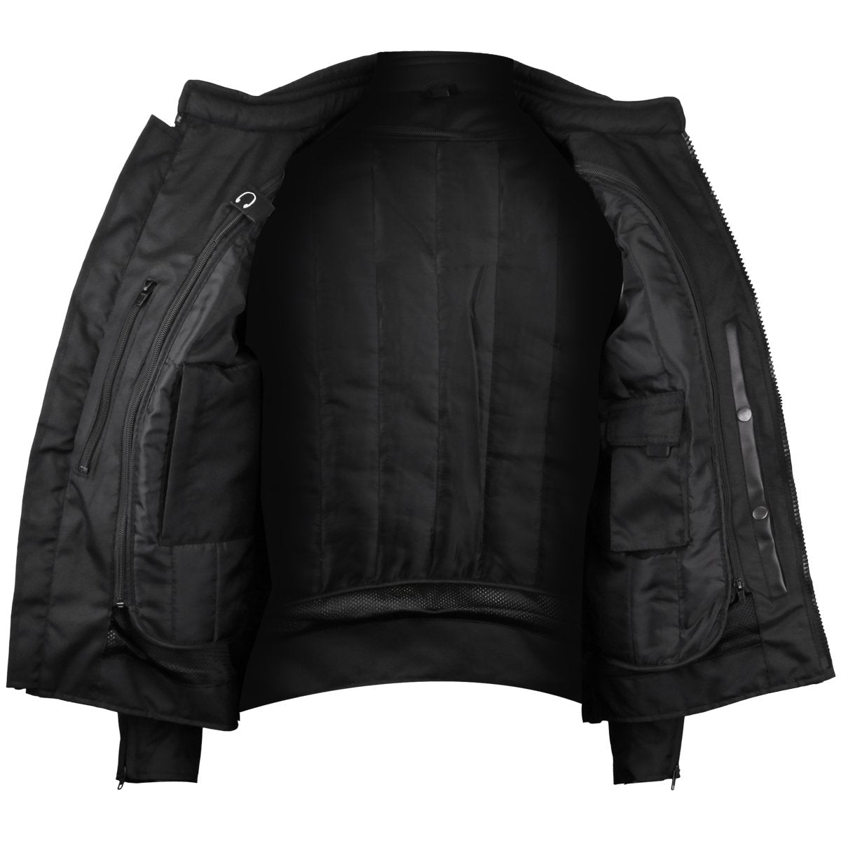 MENS BLACK MESH MOTORCYCLE JACKET WITH CE ARMOR