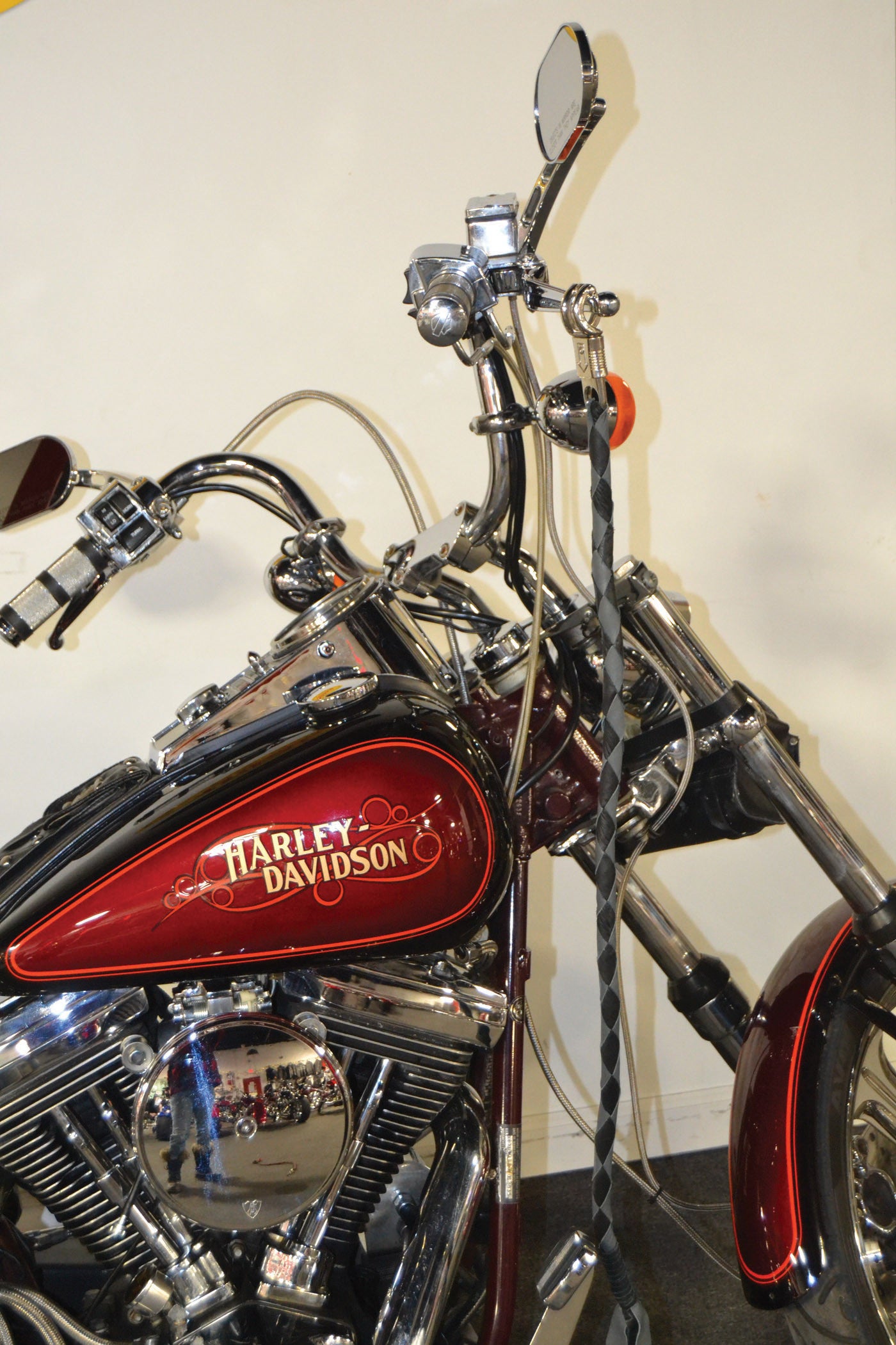 Motorcycle Biker Riding 39" Blk/Grey Old School Get Back Leather Whip