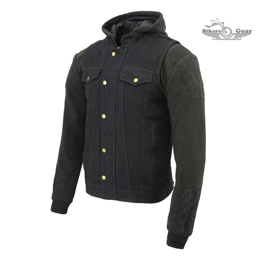 Triple Option Club Style Vest with Fully Removable Hoodie Jacket