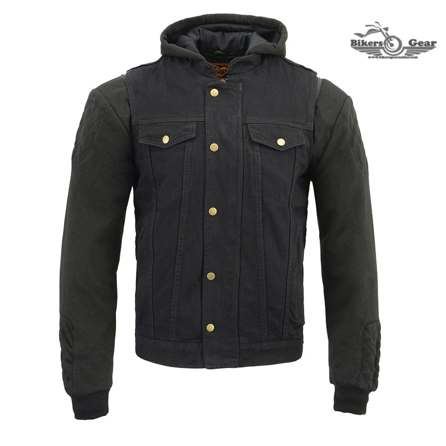 Triple Option Club Style Vest with Fully Removable Hoodie Jacket