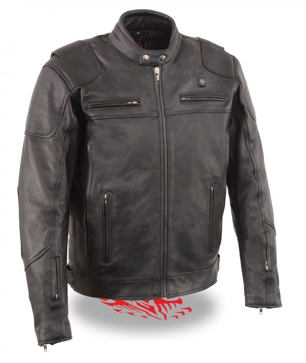 Milwaukee Leather Men’s Vented Scooter Jacket with Heated Technology