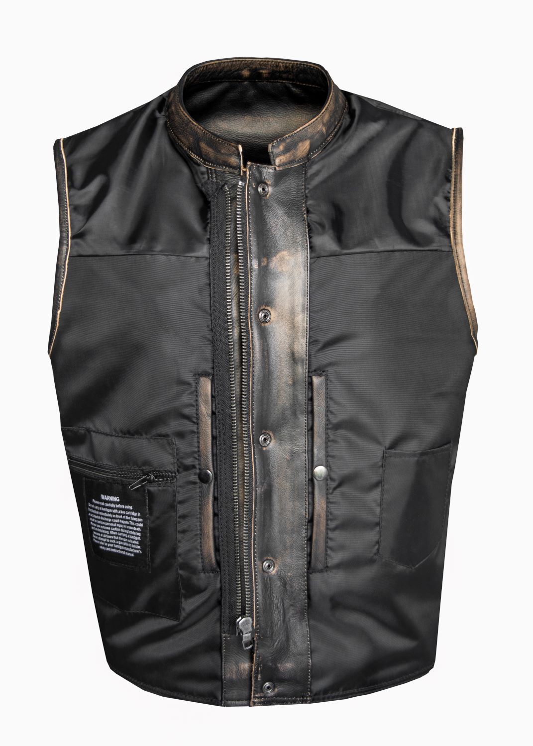 Mens Distressed Brown Naked Leather Vest (Butter soft Leather)