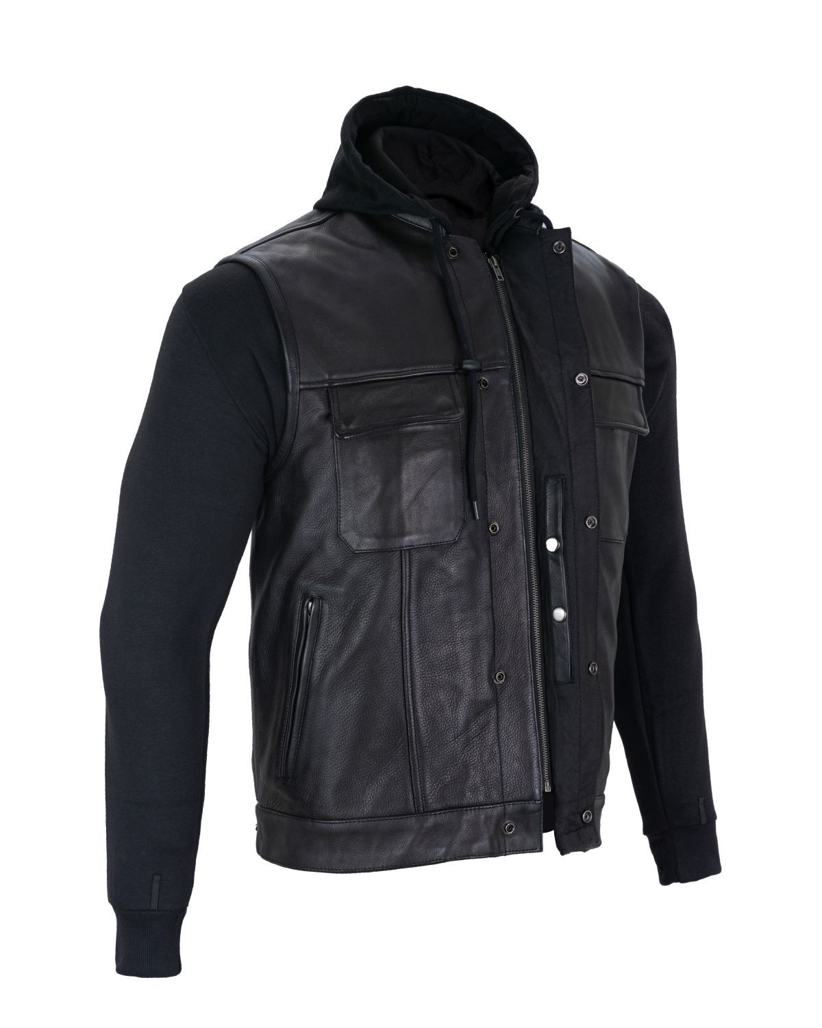 Black Concealed Carry Vest with Removable Black Removable Hoodie
