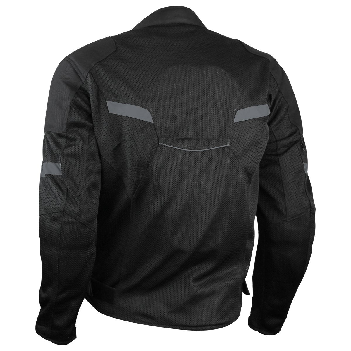 BLACK MESH MOTORCYCLE JACKET WITH INSULATED LINER AND CE ARMOR