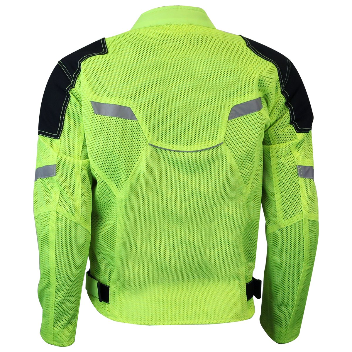 HIGH VISIBILITY MESH MOTORCYCLE JACKET WITH INSULATED LINER AND CE ARMOR